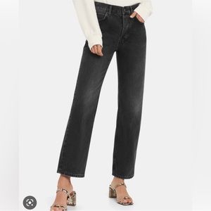 Anine Bing Black Straight Leg Jeans